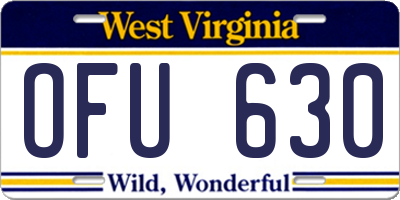 WV license plate OFU630