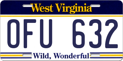 WV license plate OFU632