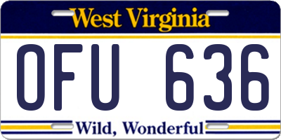WV license plate OFU636