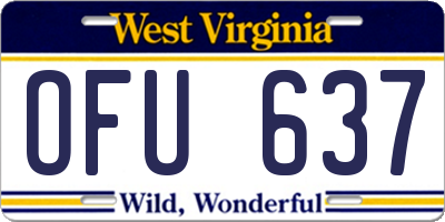 WV license plate OFU637