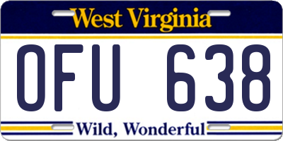 WV license plate OFU638