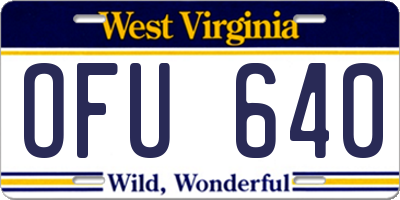WV license plate OFU640