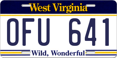 WV license plate OFU641
