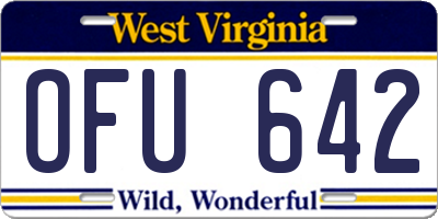 WV license plate OFU642