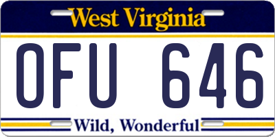 WV license plate OFU646