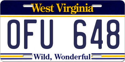 WV license plate OFU648