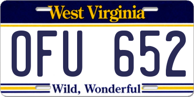 WV license plate OFU652