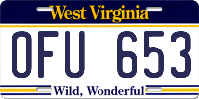 WV license plate OFU653
