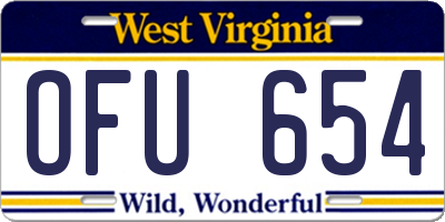WV license plate OFU654