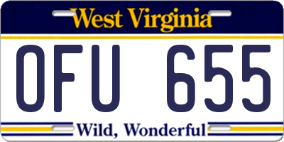 WV license plate OFU655