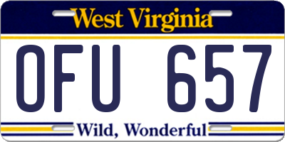 WV license plate OFU657
