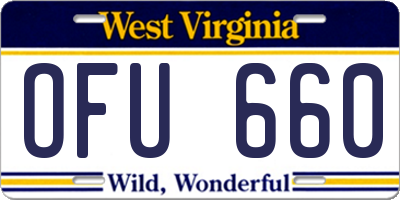 WV license plate OFU660