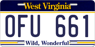 WV license plate OFU661