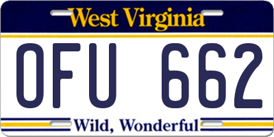 WV license plate OFU662