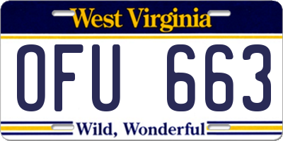 WV license plate OFU663