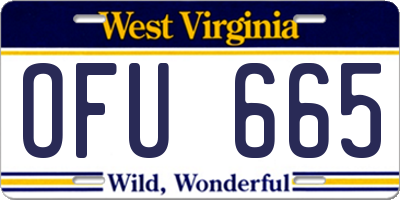WV license plate OFU665