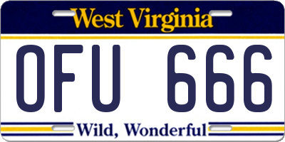 WV license plate OFU666