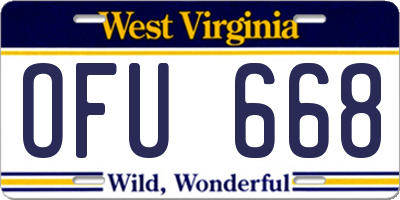 WV license plate OFU668