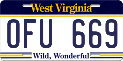 WV license plate OFU669