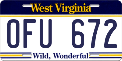 WV license plate OFU672
