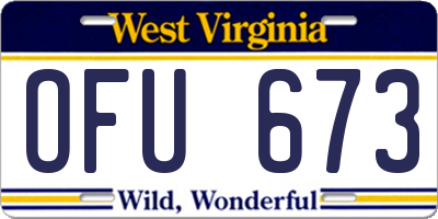 WV license plate OFU673
