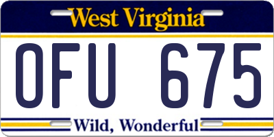 WV license plate OFU675