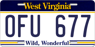 WV license plate OFU677