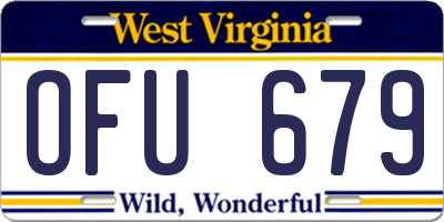 WV license plate OFU679