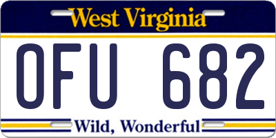 WV license plate OFU682