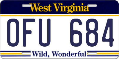 WV license plate OFU684