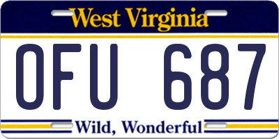 WV license plate OFU687