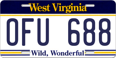 WV license plate OFU688