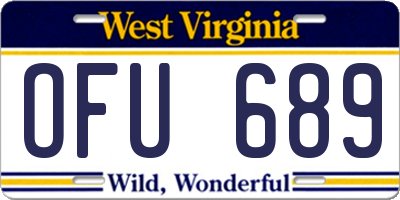 WV license plate OFU689