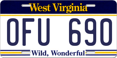 WV license plate OFU690