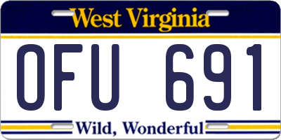 WV license plate OFU691