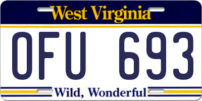 WV license plate OFU693