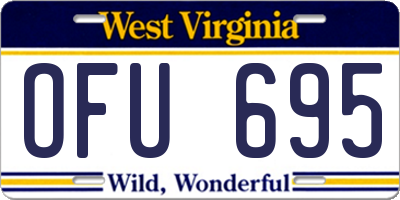 WV license plate OFU695