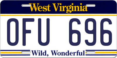 WV license plate OFU696