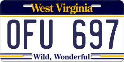 WV license plate OFU697