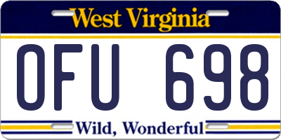 WV license plate OFU698