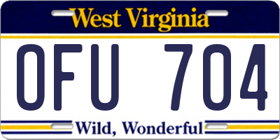 WV license plate OFU704