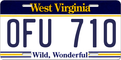 WV license plate OFU710
