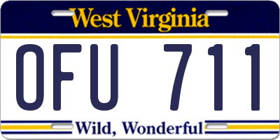 WV license plate OFU711