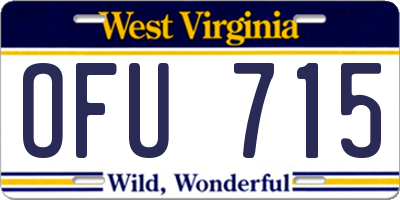 WV license plate OFU715
