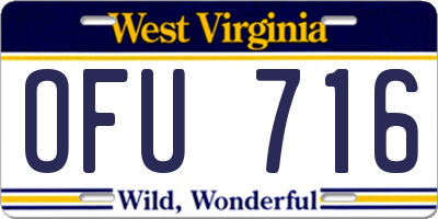 WV license plate OFU716