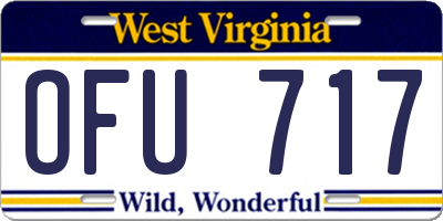 WV license plate OFU717