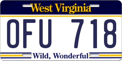 WV license plate OFU718