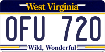 WV license plate OFU720