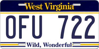 WV license plate OFU722