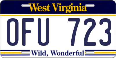 WV license plate OFU723